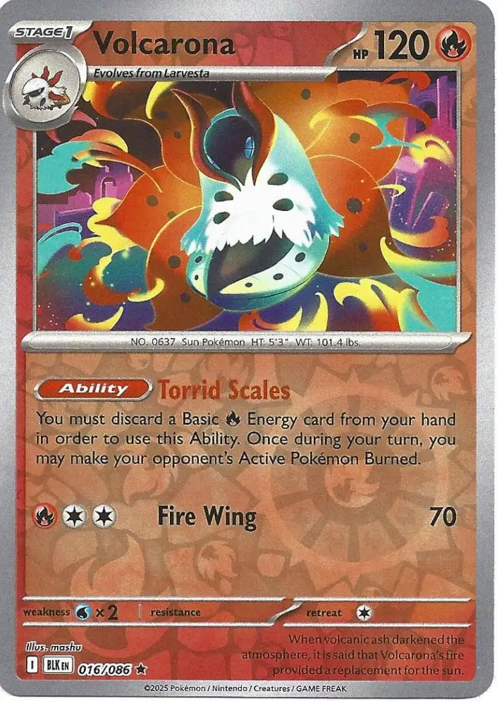 Volcarona 016/086 (SV: Black Bolt)  - Reverse Holofoil | Good Games Morley
