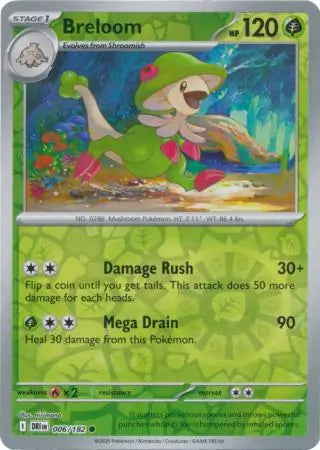 Breloom 006/182 (SV10: Destined Rivals)  - Reverse Holofoil | Good Games Morley