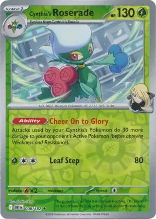 Cynthia's Roserade 008/182 (SV10: Destined Rivals)  - Reverse Holofoil | Good Games Morley