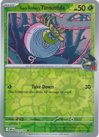 Team Rocket's Tarountula 019/182 (SV10: Destined Rivals)  - Reverse Holofoil | Good Games Morley