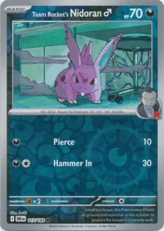 Team Rocket's Nidoran M 117/182 (SV10: Destined Rivals)  - Reverse Holofoil | Good Games Morley