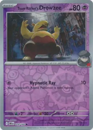Team Rocket's Drowzee 079/182 (SV10: Destined Rivals)  - Reverse Holofoil | Good Games Morley