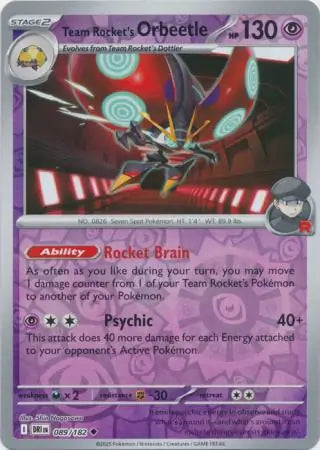Team Rocket's Orbeetle 089/182 (SV10: Destined Rivals)  - Reverse Holofoil | Good Games Morley
