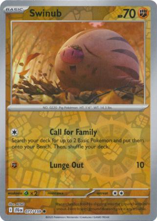 Swinub 077/159 (SV09: Journey Together)  - Reverse Holofoil | Good Games Morley