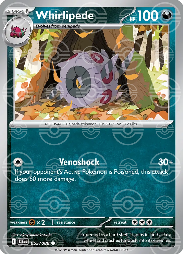 Whirlipede 055/086 (SV: Black Bolt)  - Poke Ball Holofoil | Good Games Morley