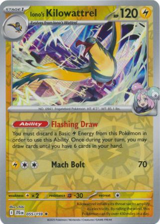 Iono's Kilowattrel 055/159 (SV09: Journey Together)  - Reverse Holofoil | Good Games Morley