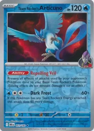 Team Rocket's Articuno 051/182 (SV10: Destined Rivals)  - Reverse Holofoil | Good Games Morley