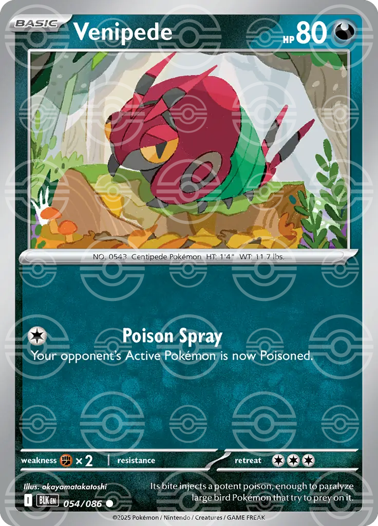 Venipede 054/086 (SV: Black Bolt)  - Poke Ball Holofoil | Good Games Morley