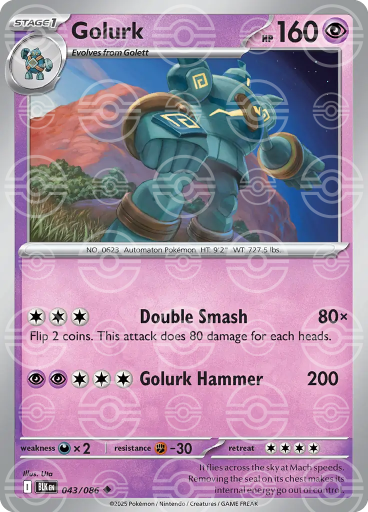 Golurk 043/086 (SV: Black Bolt)  - Poke Ball Holofoil | Good Games Morley
