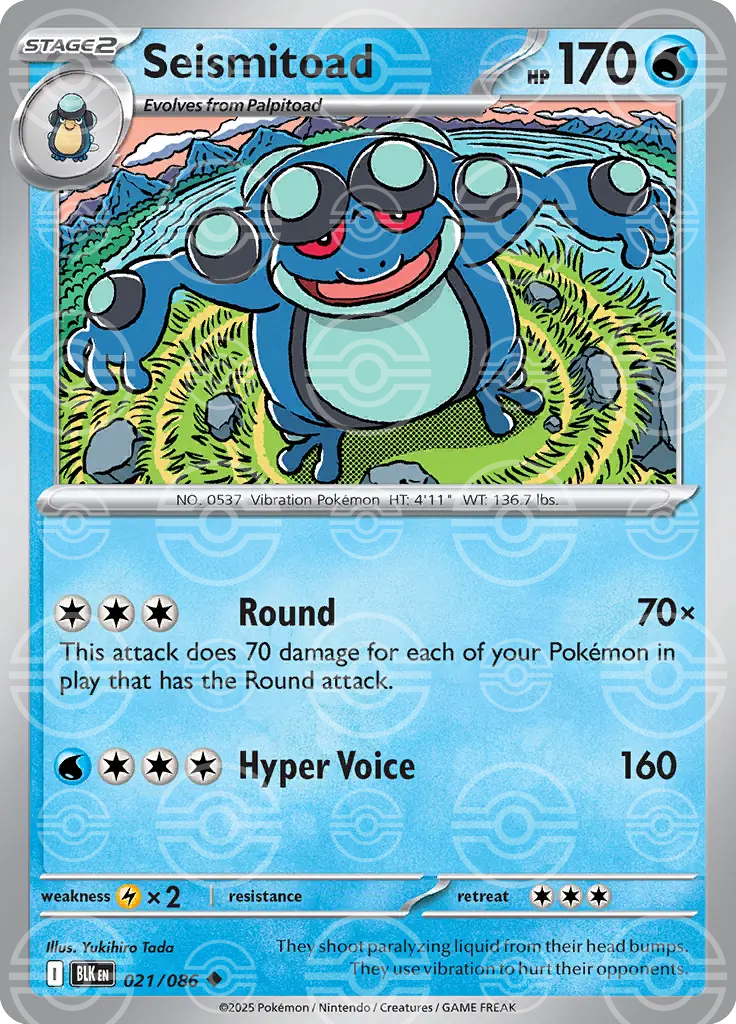 Seismitoad 021/086 (SV: Black Bolt)  - Poke Ball Holofoil | Good Games Morley