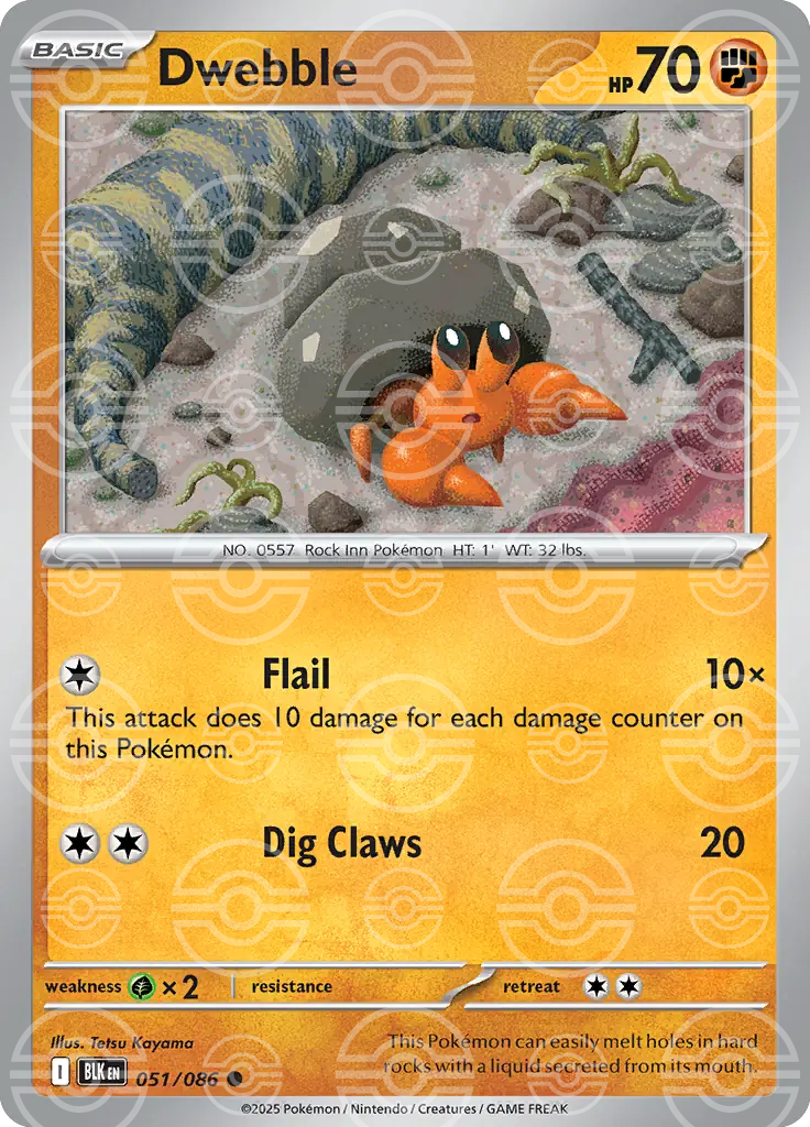 Dwebble 051/086 (SV: Black Bolt)  - Poke Ball Holofoil | Good Games Morley
