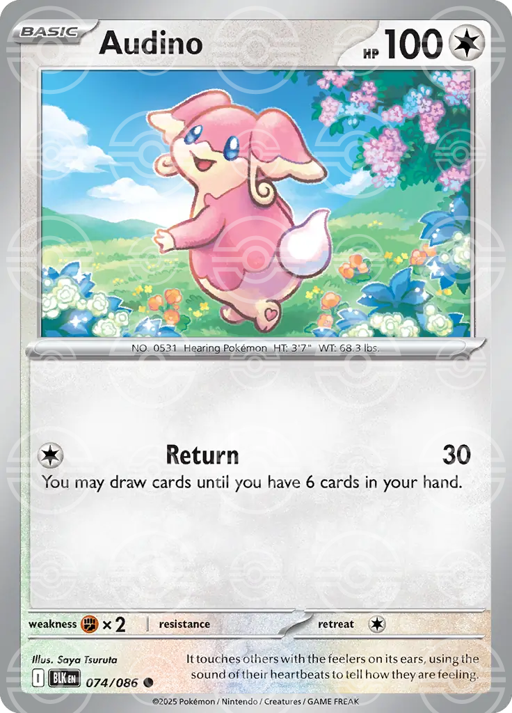 Audino 074/086 (SV: Black Bolt)  - Poke Ball Holofoil | Good Games Morley