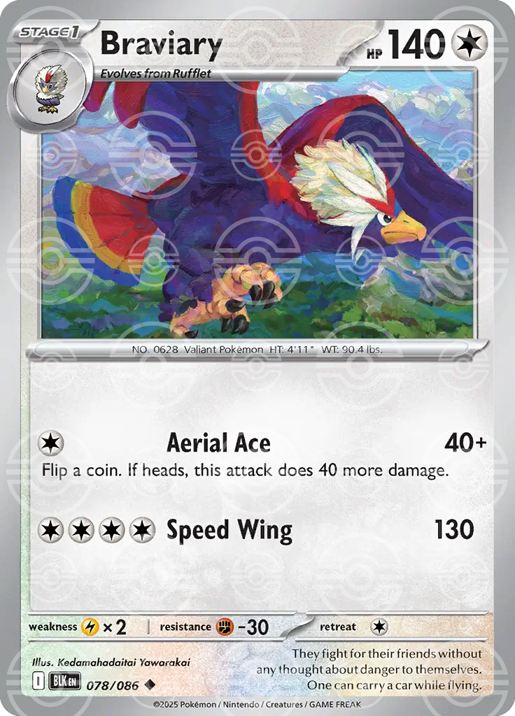 Braviary 078/086 (SV: Black Bolt)  - Poke Ball Holofoil | Good Games Morley