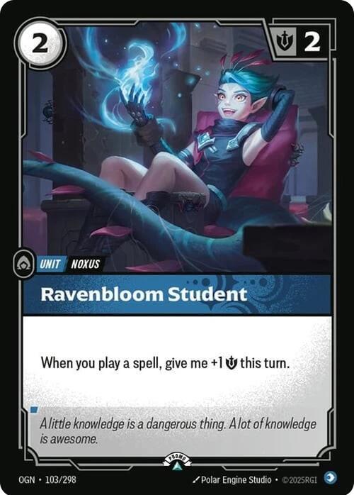 Ravenbloom Student 103/298 (Riftbound Organized Play Promotional Cards)  - Foil | Good Games Morley