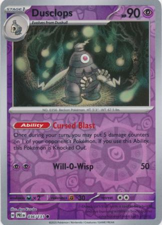 Dusclops 036/131 (SV: Prismatic Evolutions)  - Reverse Holofoil | Good Games Morley