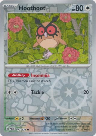 Hoothoot 077/131 (SV: Prismatic Evolutions)  - Reverse Holofoil | Good Games Morley