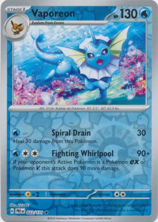 Vaporeon 022/131 (SV: Prismatic Evolutions)  - Reverse Holofoil | Good Games Morley