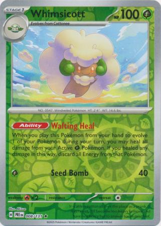 Whimsicott 008/131 (SV: Prismatic Evolutions)  - Reverse Holofoil | Good Games Morley