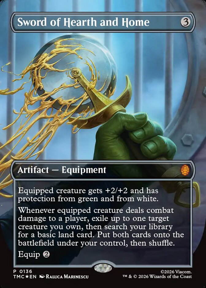 Sword of Hearth and Home Borderless 136 (Commander: Teenage Mutant Ninja Turtles)  - Foil | Good Games Morley
