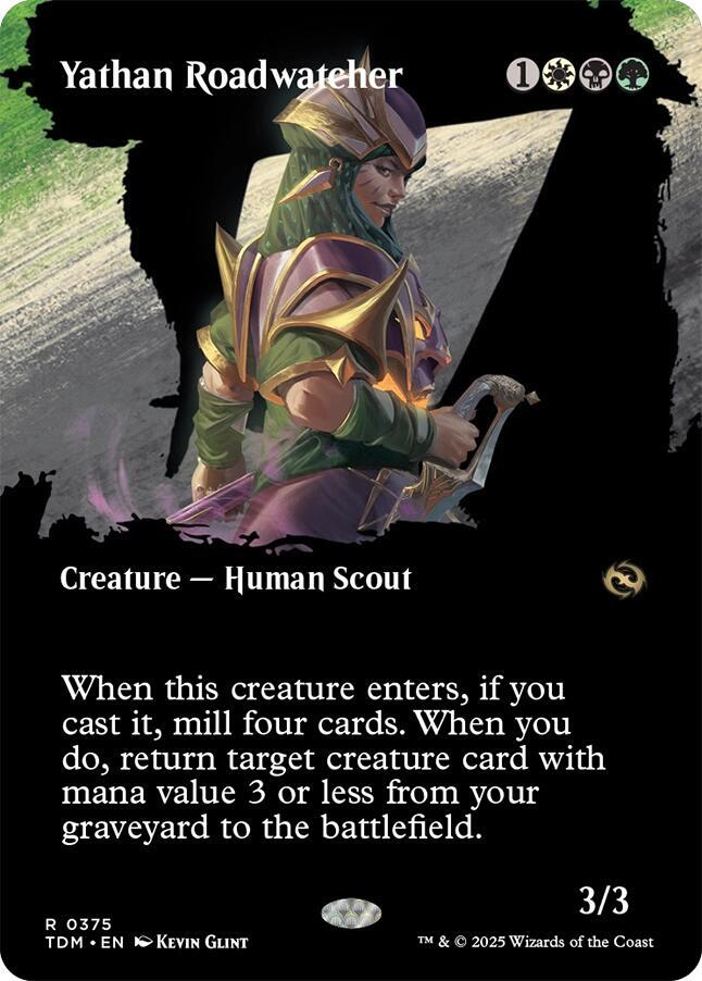 Yathan Roadwatcher 375 (Tarkir: Dragonstorm)  - Borderless Foil | Good Games Morley