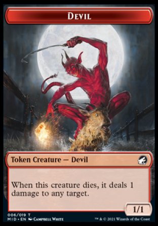 Zombie (005) // Devil Double-Sided Token [Innistrad: Midnight Hunt Tokens] | Good Games Morley