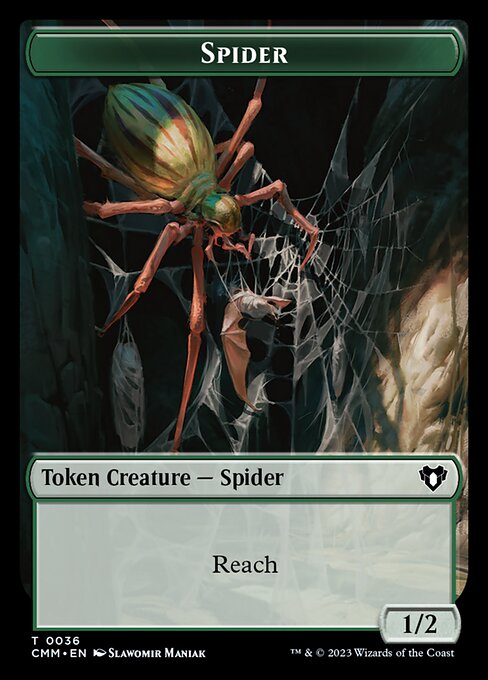 Treasure // Spider Double-Sided Token [Commander Masters Tokens] | Good Games Morley