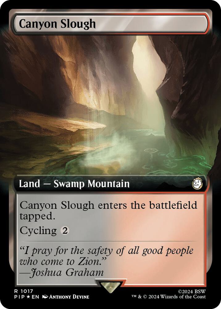Canyon Slough 1017/326 (Universes Beyond: Fallout)  - Extended Art Surge Foil | Good Games Morley
