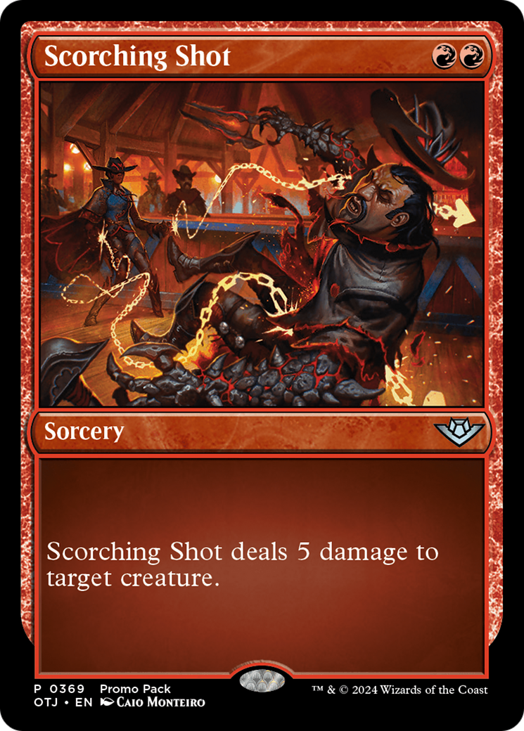 Scorching Shot (Promo Pack) [Outlaws of Thunder Junction Promos] | Good Games Morley