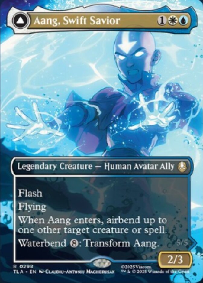 Aang, Swift Savior // Aang and La, Ocean's Fury 298 (Avatar: The Last Airbender)  - Borderless Foil | Good Games Morley