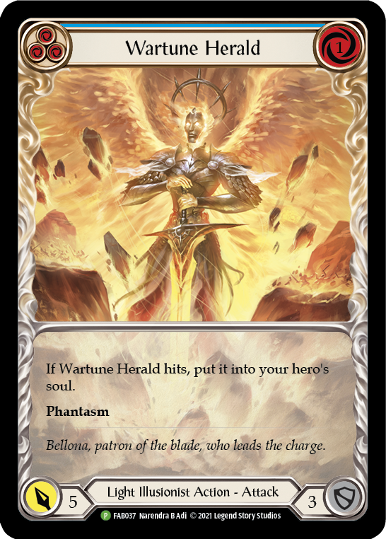 Wartune Herald (Blue Extended Art) [FAB037] (Promo)  Rainbow Foil | Good Games Morley