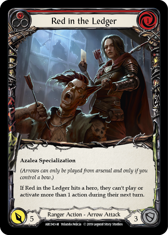 Red in the Ledger [ARC043-M] (Arcane Rising)  1st Edition Rainbow Foil | Good Games Morley