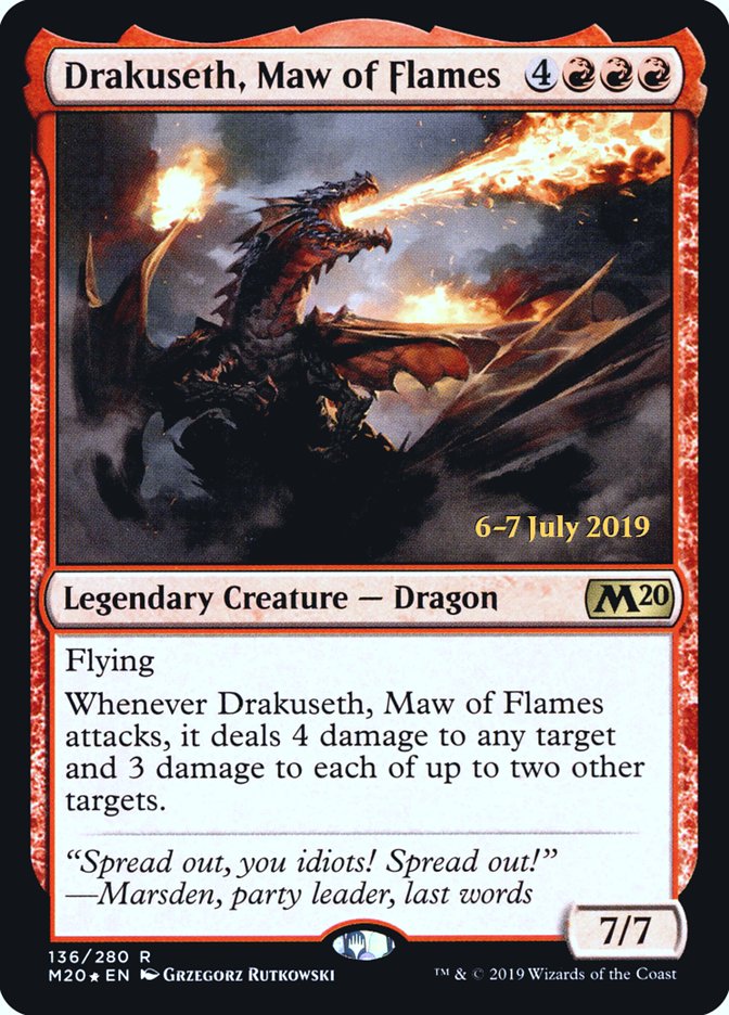 Drakuseth, Maw of Flames [Core Set 2020 Prerelease Promos] | Good Games Morley
