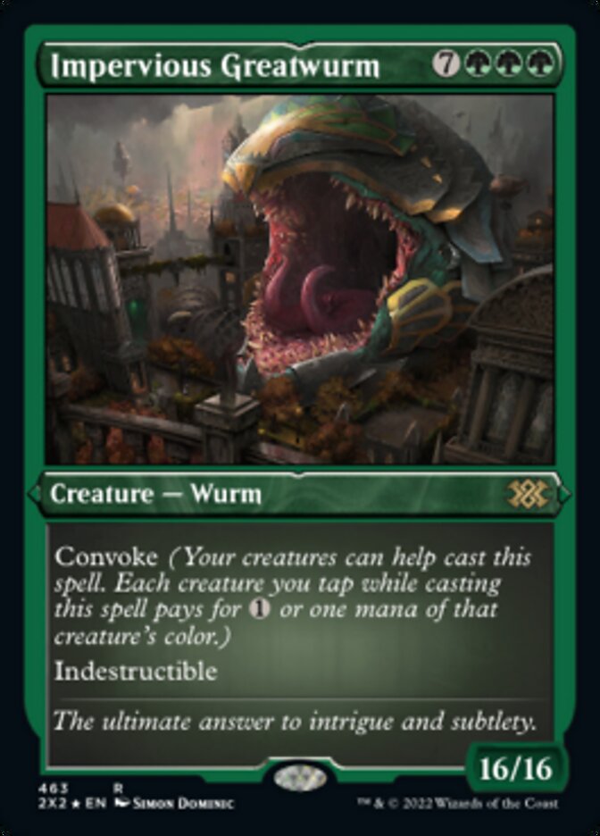 Impervious Greatwurm (Foil Etched) [Double Masters 2022] | Good Games Morley