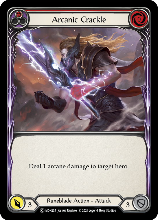 Arcanic Crackle (Red) [U-MON235-RF] (Monarch Unlimited)  Unlimited Rainbow Foil | Good Games Morley