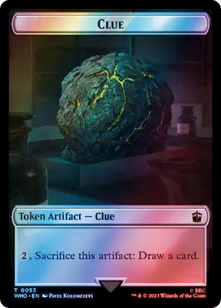 Fish // Clue (0053) Double-Sided Token (Surge Foil) [Doctor Who Tokens] | Good Games Morley