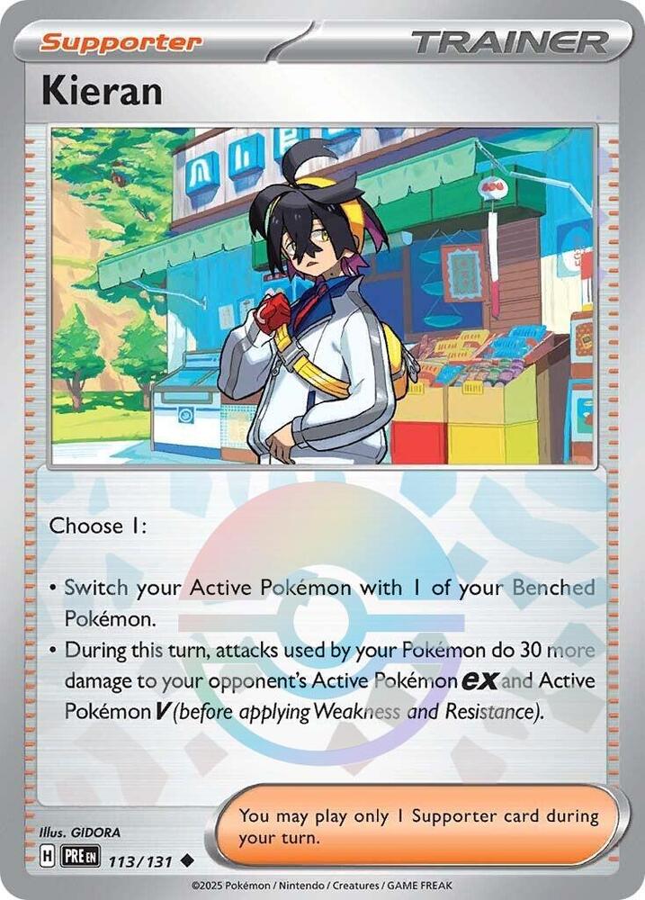 Kieran 113/131 (SV: Prismatic Evolutions)  - Poke Ball Holofoil | Good Games Morley