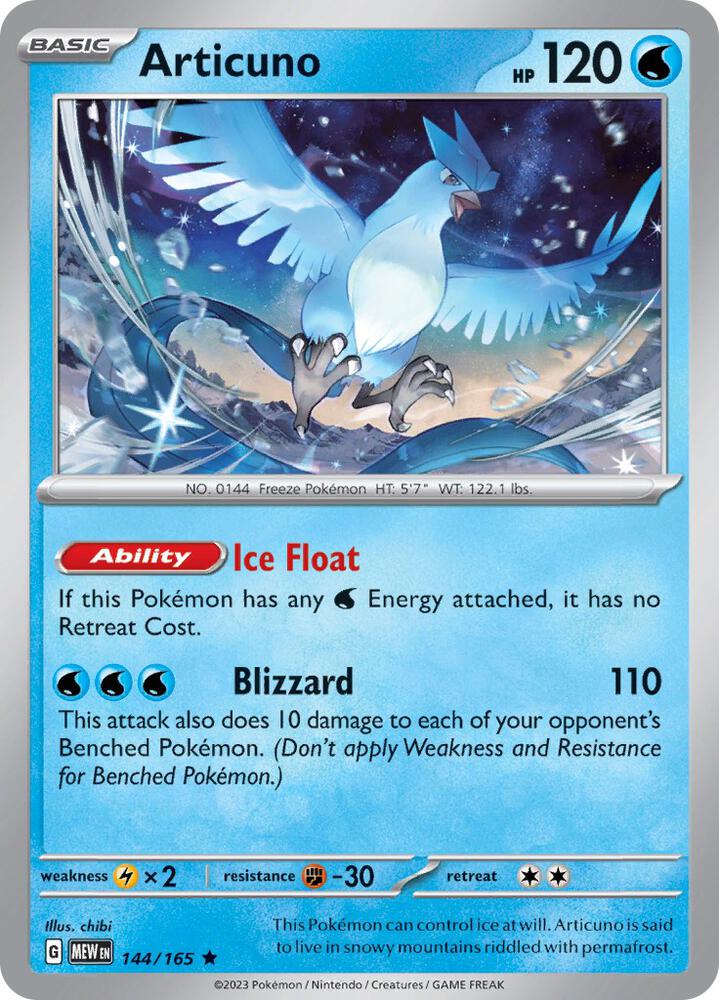 Articuno 144/165 (SV: Scarlet & Violet 151)  - Holofoil | Good Games Morley