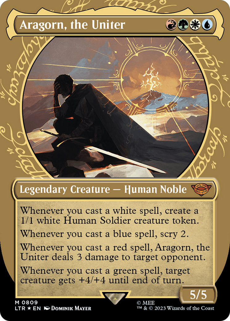 Aragorn, the Uniter (Showcase) (Surge Foil) [The Lord of the Rings: Tales of Middle-Earth] | Good Games Morley