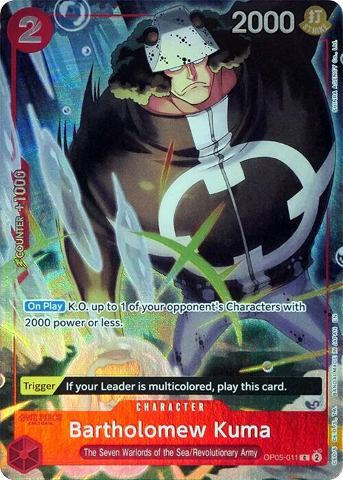 Bartholomew Kuma (Binder Set) OP05-011 (One Piece Promotion Cards)  - Foil | Good Games Morley