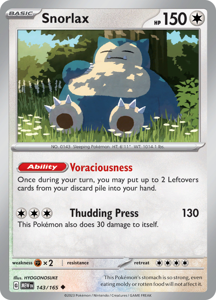 Snorlax (143/165) [Scarlet & Violet 151] | Good Games Morley