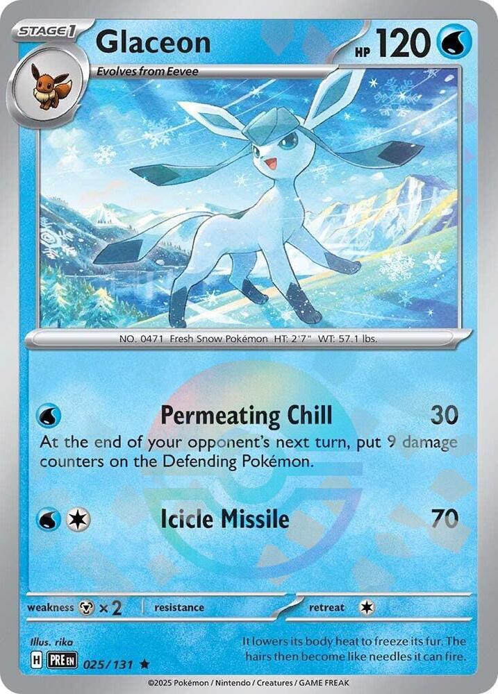 Glaceon (025/131) (Poke Ball Pattern) [Scarlet & Violet: Prismatic Evolutions] | Good Games Morley