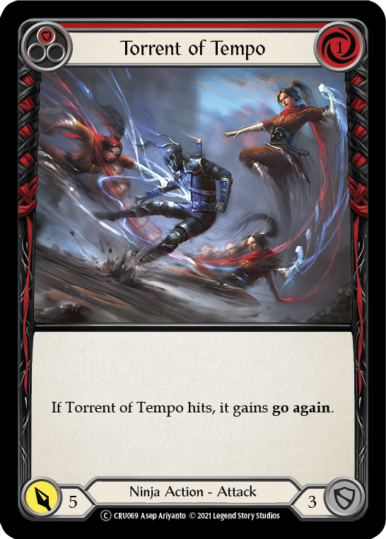 Torrent of Tempo (Red) [U-CRU069] (Crucible of War Unlimited)  Unlimited Rainbow Foil | Good Games Morley
