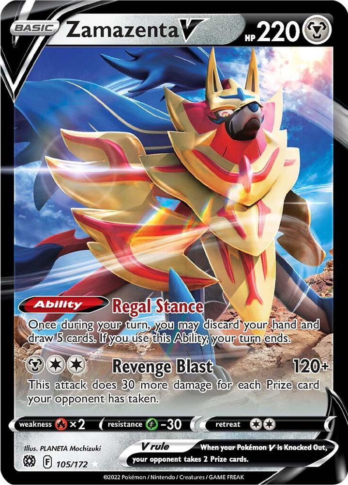 Zamazenta V 105/172 (SWSH09: Brilliant Stars)  - Holofoil | Good Games Morley