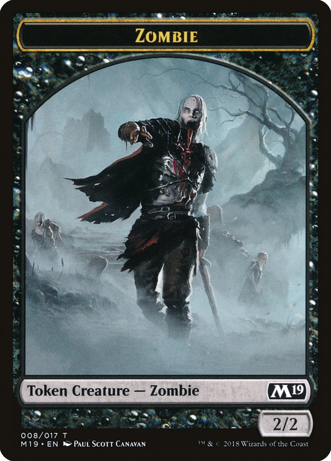 Knight // Zombie Double-Sided Token (Game Night) [Core Set 2019 Tokens] | Good Games Morley