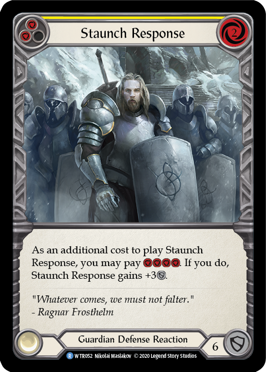 Staunch Response (Yellow) [U-WTR052] (Welcome to Rathe Unlimited)  Unlimited Rainbow Foil | Good Games Morley