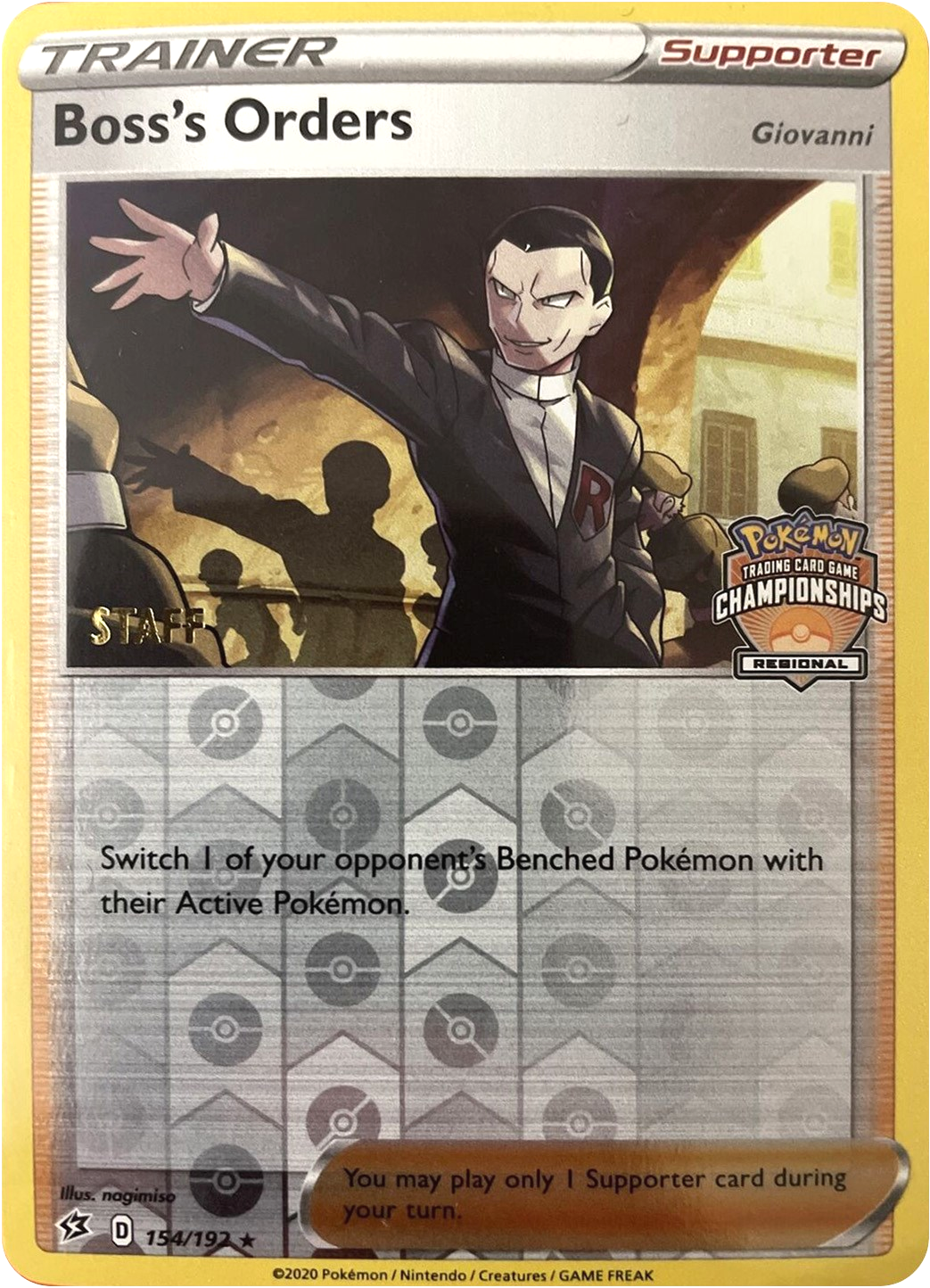 Boss's Orders (154/192) (Staff Regional Championships) [League & Championship Cards] | Good Games Morley