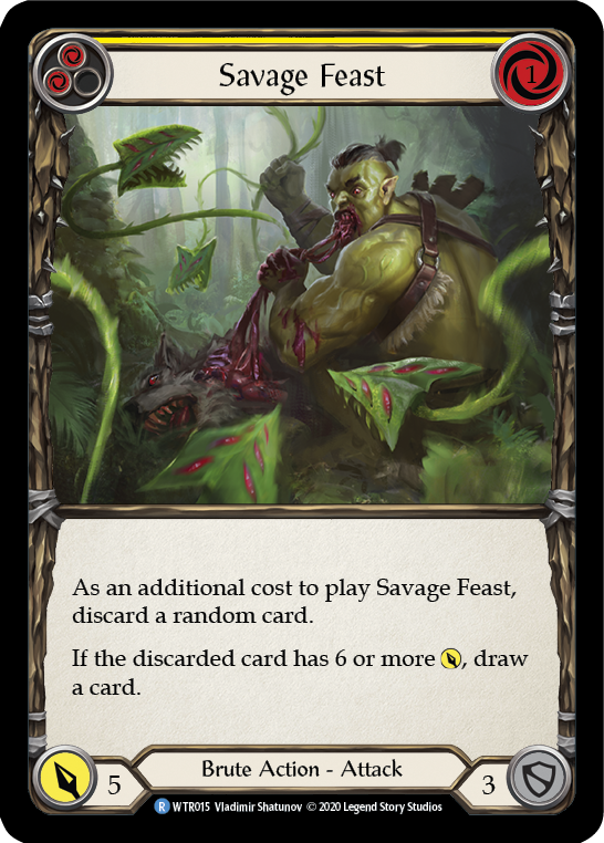 Savage Feast (Yellow) [U-WTR015] (Welcome to Rathe Unlimited)  Unlimited Rainbow Foil | Good Games Morley