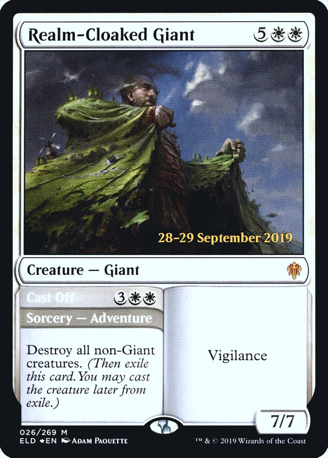 Realm-Cloaked Giant // Cast Off [Throne of Eldraine Prerelease Promos] | Good Games Morley