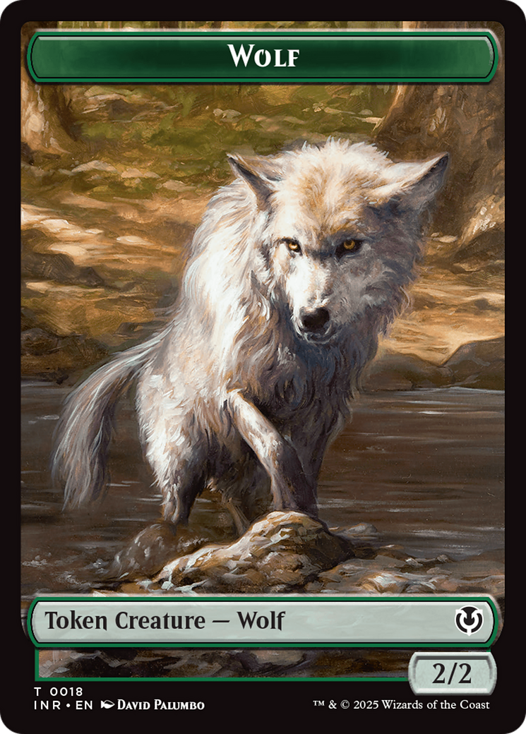 Wolf (0018) // Emblem - Arlinn, Embraces by the Moon Double-Sided Token [Innistrad Remastered Tokens] | Good Games Morley