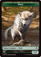 Wolf (0018) // Emblem - Arlinn, Embraces by the Moon Double-Sided Token [Innistrad Remastered Tokens] | Good Games Morley